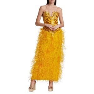 Aliétte Ostrich Feather-Embellished Sleeveless Gown Size 4 $10,000